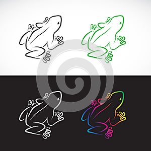 Vector of frogs design on white background and black background. photo