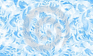 Vector frost glass pattern. Winter blue background. photo