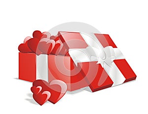 Vector full love gift present box