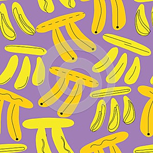 Vector Funky bananas seamless pattern design photo