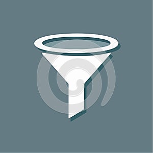 Vector Funnel Icon for Data Filtering and Sales Conversion