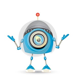 Vector funny cartoon blue robot character