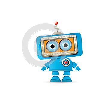 Vector funny cartoon blue robot character