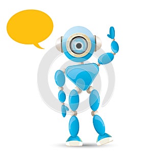 Vector funny cartoon blue robot character