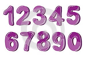 Vector funny cartoon bubble numbers Isolated on white background