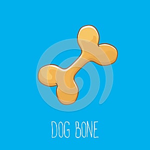 Vector funny cartoon cute brown dog bone