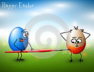 Vector Funny easter eggs - Happy Easter Card