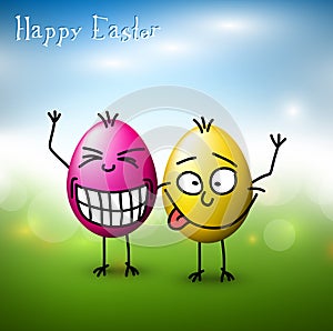 Vector Funny easter eggs - Happy Easter Card