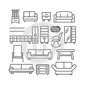 Vector furniture icons set photo