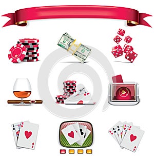 Vector gambling icon set. Part 1 (on white)
