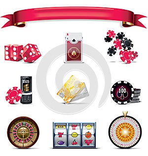 Vector gambling icon set. Part 2 (on white)