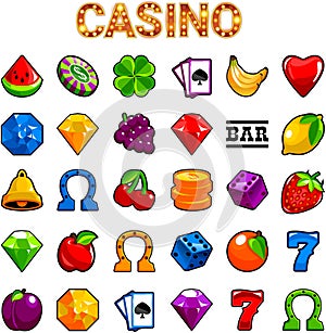 Vector Game assets Casino Slot Machine Symbols