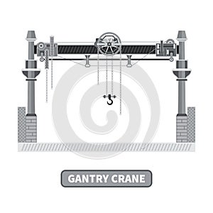 Vector gantry crane in flat style photo