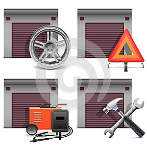 Vector Garage Icons set 3