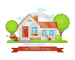 Vector garden house icon