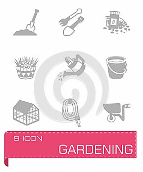 Vector gardening icon set