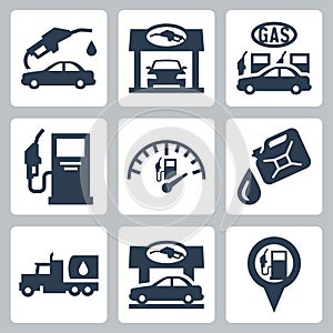 Vector gas station icons set