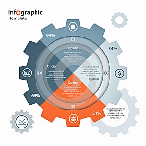 Vector gear circle infographic template for business and industry