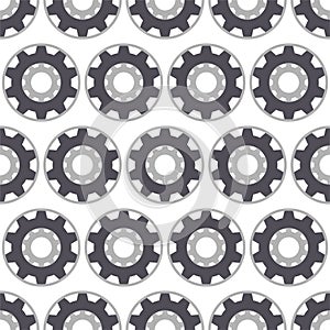 Vector gear icon seamless pattern. Initiator cog, machine gear. EPS 10 illustration