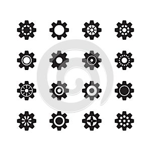 Vector gear icons set. Cog wheels. Vector illustration.