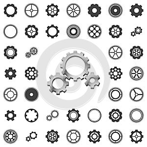 Vector gears icons big set