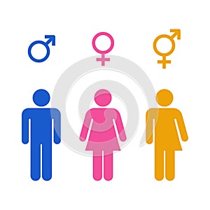 Vector gender restroom icon colorful