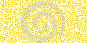 Vector Generative algorithm psychedelic yellow background. Reaction-diffusion or turing pattern. Organic lines in memphis. Unique