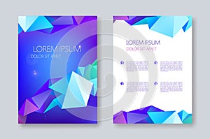 Vector geometric abstract brochure design, facet triangle style. flyer, poster template.