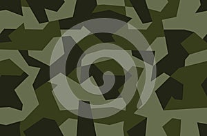 Vector geometric camouflage seamless pattern. Khaki design style for t-shirt. Military texture debris shape pattern