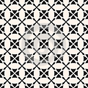 Vector geometric floral grid texture. Abstract black and white seamless pattern