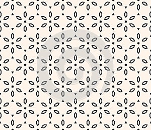 Vector geometric floral pattern. Ornamental seamless texture with flowers.