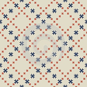 Vector geometric floral pattern. Seamless minimalist texture. Abstract ornament with small flower shapes