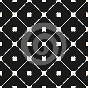 Vector geometric grid seamless pattern. Abstract monochrome rounded grid texture. Design for decor, prints