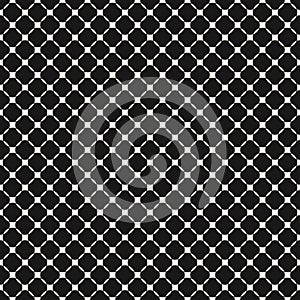 Vector geometric grid seamless pattern. Black and white graphic ornament