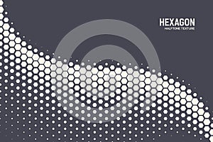 Vector Geometric Halftone Hexagon Shapes Technology Oscillation Wave Abstract Background photo