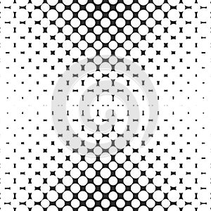 Vector geometric halftone seamless pattern with circles, dots. Illustration of perforated surface with gradient transition effect.