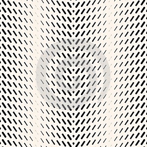 Vector geometric halftone seamless pattern with diagonal lines, zigzag, chevron