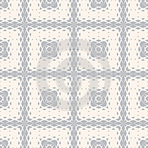 Vector geometric halftone seamless pattern with rhombuses, grid. Gray and beige