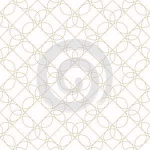 Vector geometric linear pattern. Art deco style background with thin gold lines