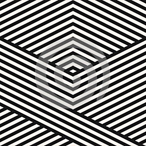 Vector geometric lines seamless pattern. Abstract black and white graphic background.