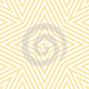 Vector geometric lines seamless pattern. Abstract white and yellow background