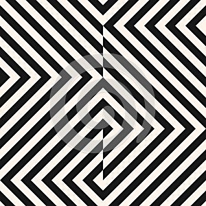 Vector geometric lines seamless pattern. Modern monochrome texture with stripes