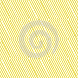 Vector geometric lines seamless pattern. Modern yellow and white texture