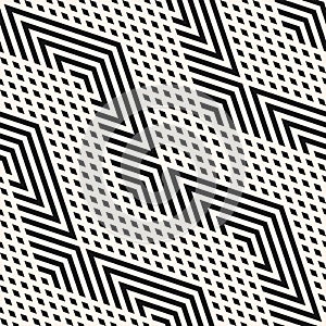Vector geometric lines seamless pattern. Monochrome texture with diagonal lines