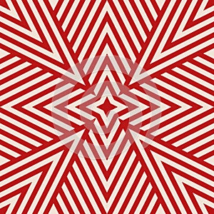 Vector geometric lines seamless pattern. Red and beige linear background