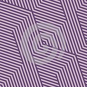 Vector geometric lines seamless pattern, zigzag, chevron. Purple linear texture