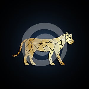 Vector geometric Lioness illustration.