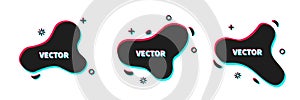 Vector geometric logo shapes in trendy design, Black dynamic forms