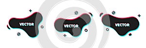 Vector geometric logo shapes in trendy design, Black dynamic forms