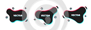 Vector geometric logo shapes in trendy design, Black dynamic forms